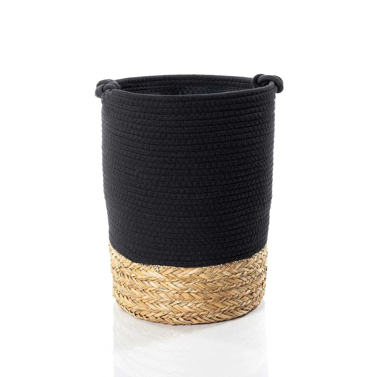 Cesto de roupa wc preto e natural 45cm by hôma, photo 1