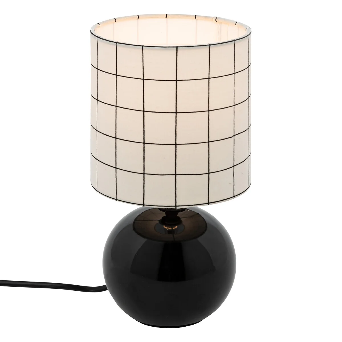Candeeiro de mesa TIMEO  bola preto e branco em cerâmica