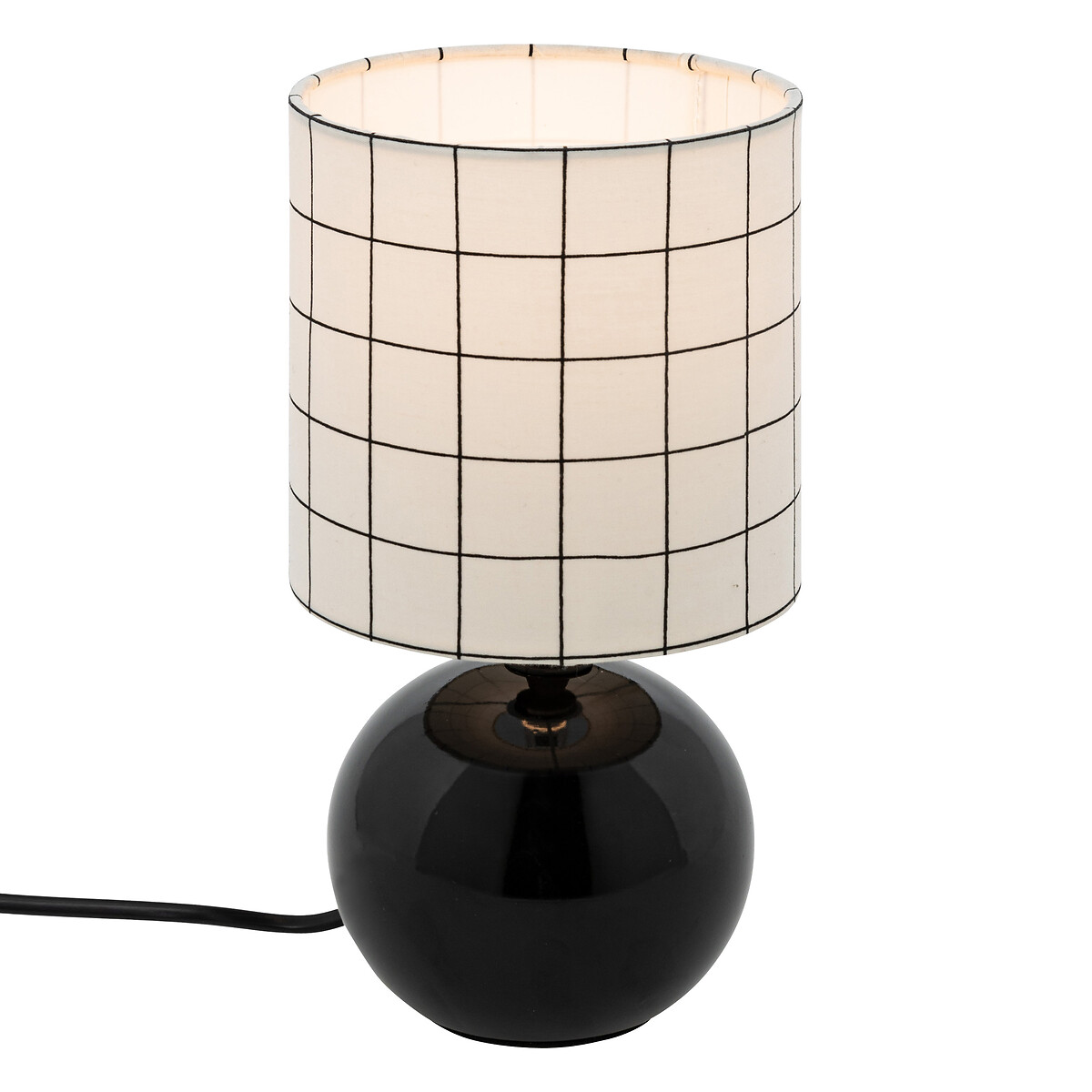 Candeeiro de mesa TIMEO bola preto e branco em cerâmica