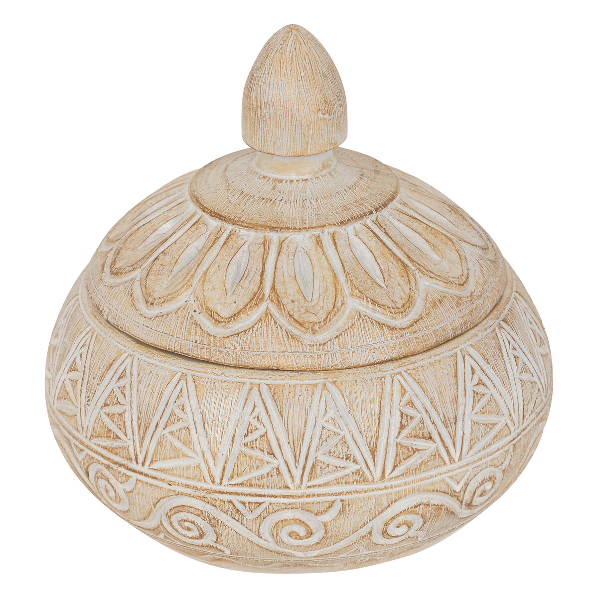 Caixa decorativa ORIENTAL 15,5cm bege em poliresina by hôma, photo 1