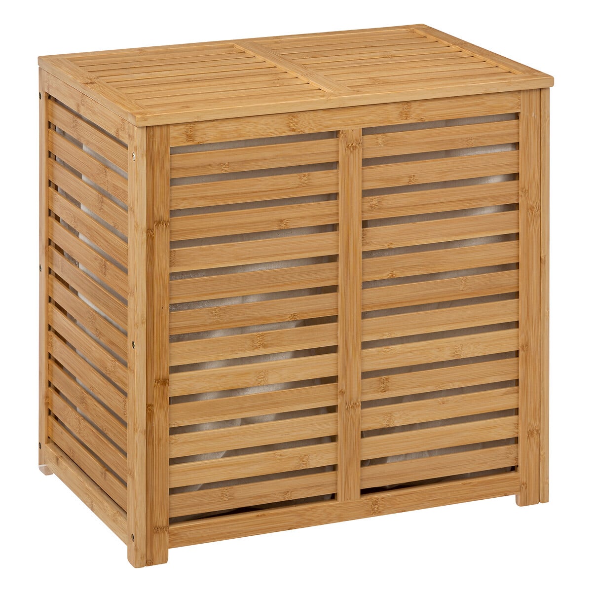 Cesto wc duplo bambu 100l by hôma, photo 1