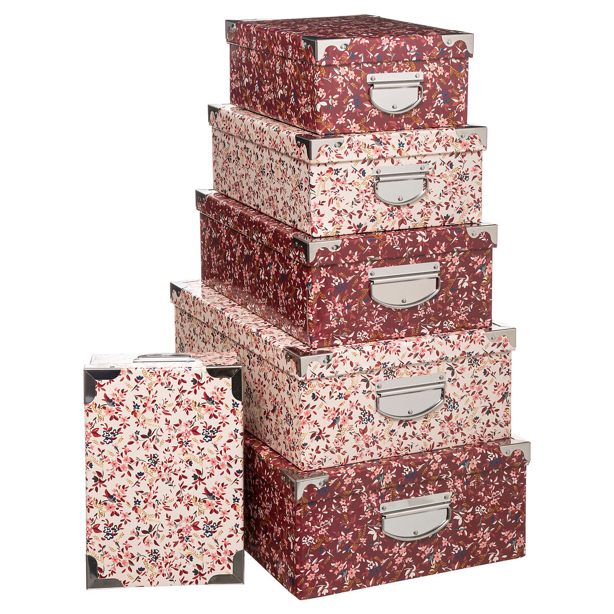 Conjunto de 6 caixas de arrumação estampadas da hôma, fotografia 1