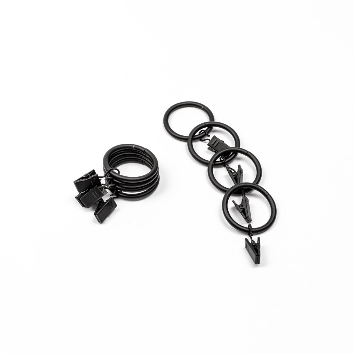 Conjunto de 8 argolas com mola preto mate d20cm da hôma, fotografia 1
