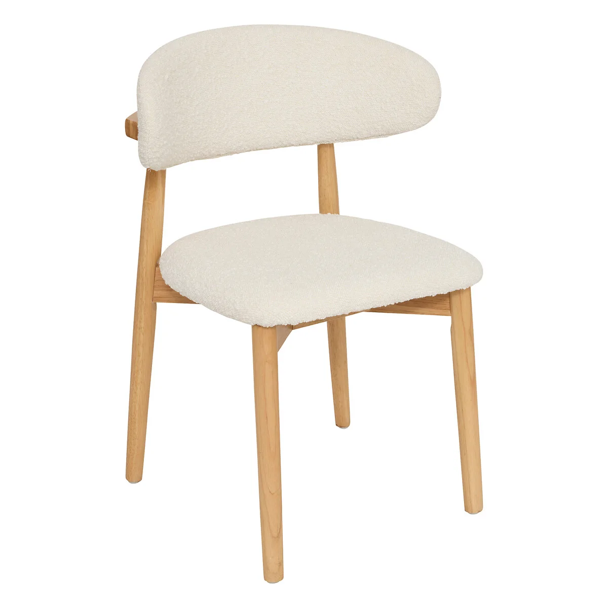 Cadeira SARI branca com tecido bouclé 56x71cm da hôma, fotografia 1