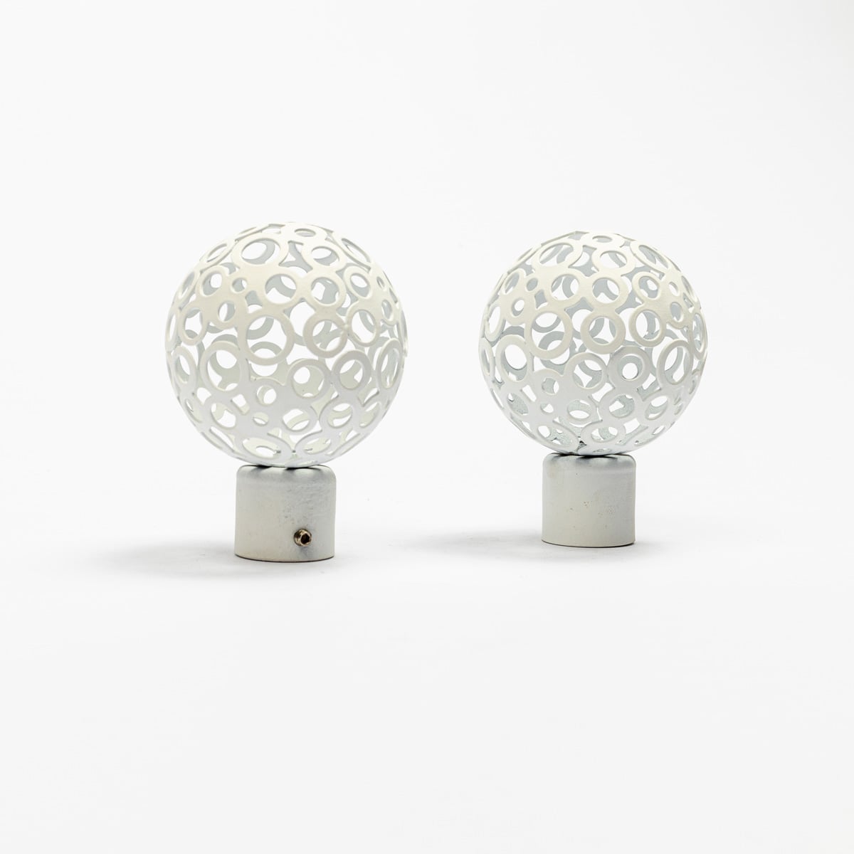 Conjunto de 2 terminais BOULE branco mate da hôma, fotografia 1