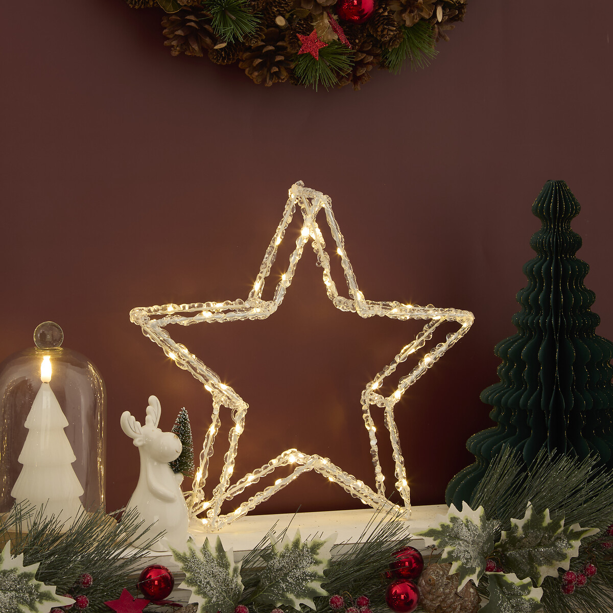 Figura decorativa em forma de estrela com 50 lâmpadas da hôma, fotografia 1