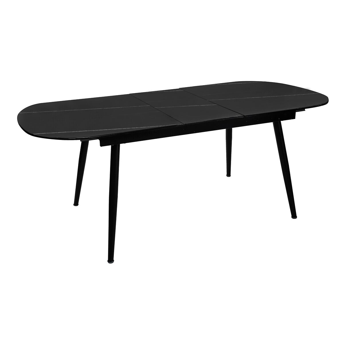 Mesa de jantar extensível MAPU preta de vidro