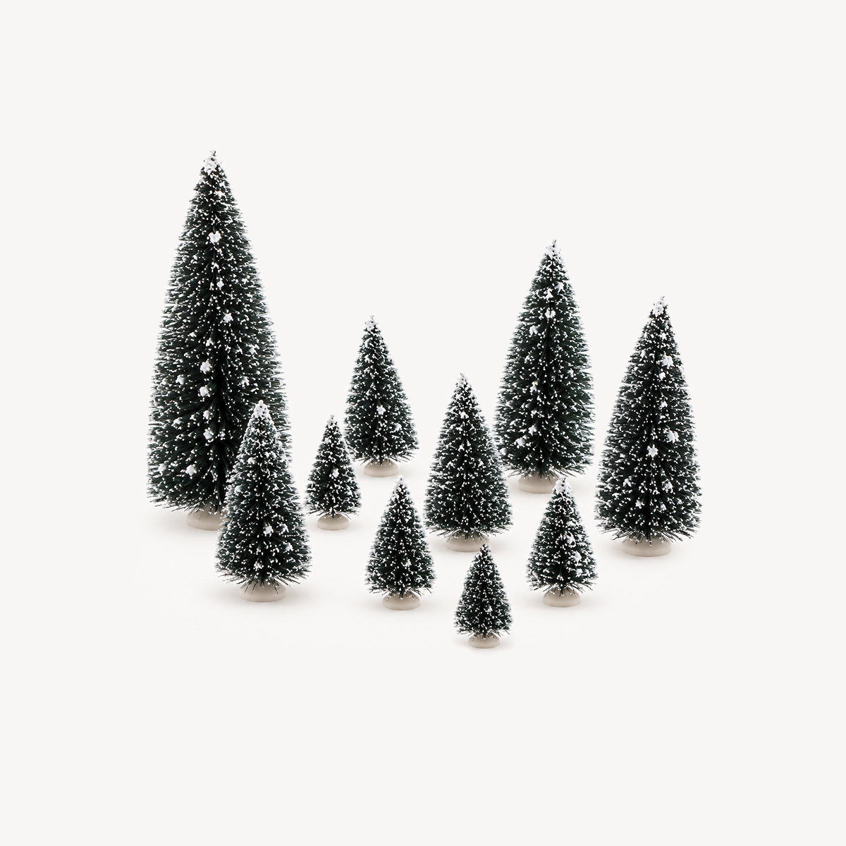 Conjunto de 10 árvores decorativas efeito neve da hôma, fotografia 1