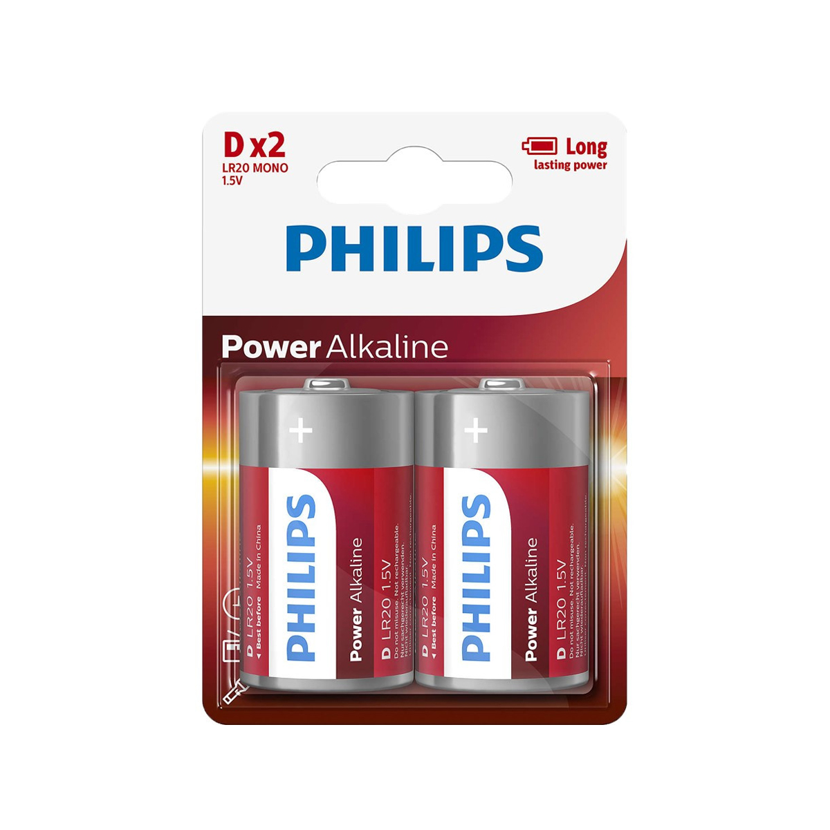 Conjunto de 2 pilhas alcalina Philips power LIFE lr20 da hôma, fotografia 1
