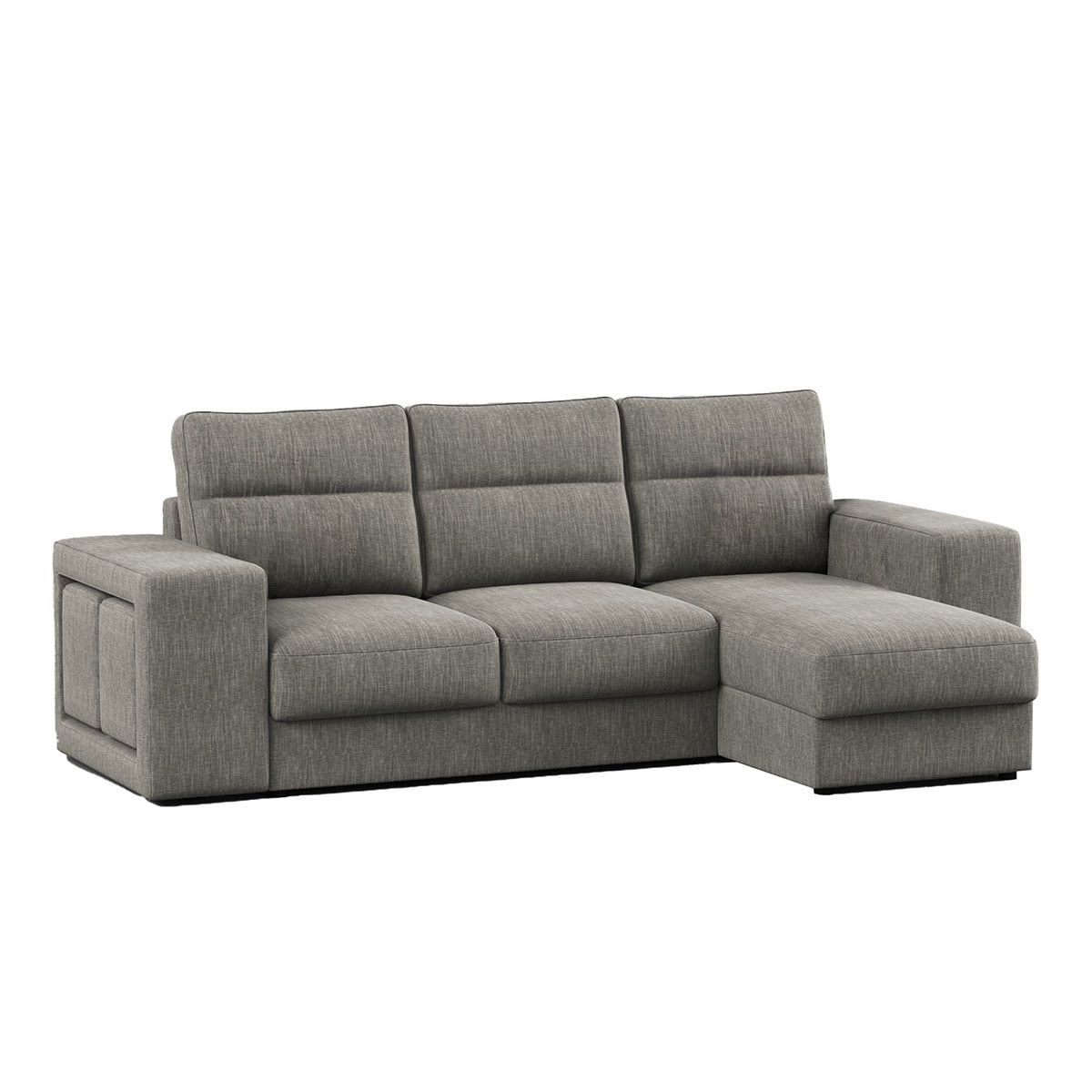 Sofá cama com chaise longue reversível TRENTO cinza by hôma, photo 1