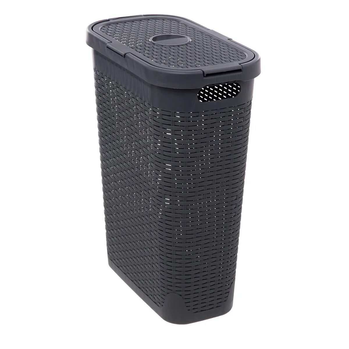Cesto de roupa slim com tampa 40l da hôma, fotografia 1