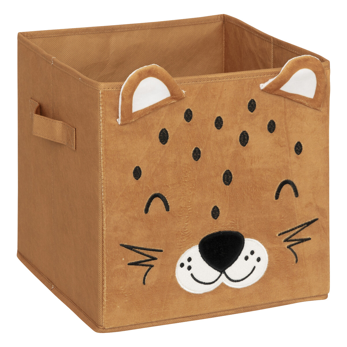 Cubo de arrumação leopardo veludo 29x29cm da hôma, fotografia 1
