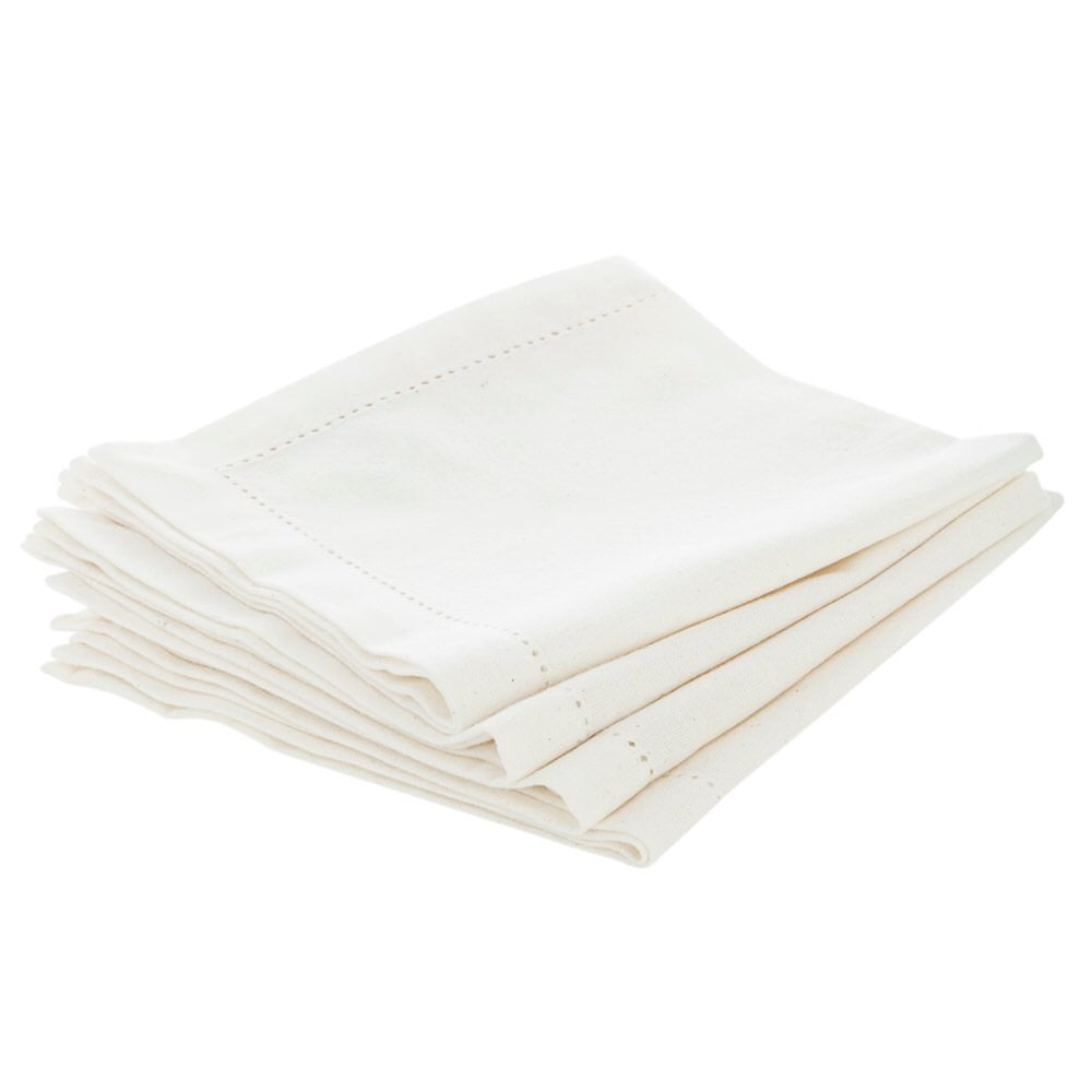 Conjunto de 4 guardanapos CHAMBRAY branco em algodão da hôma, fotografia 1
