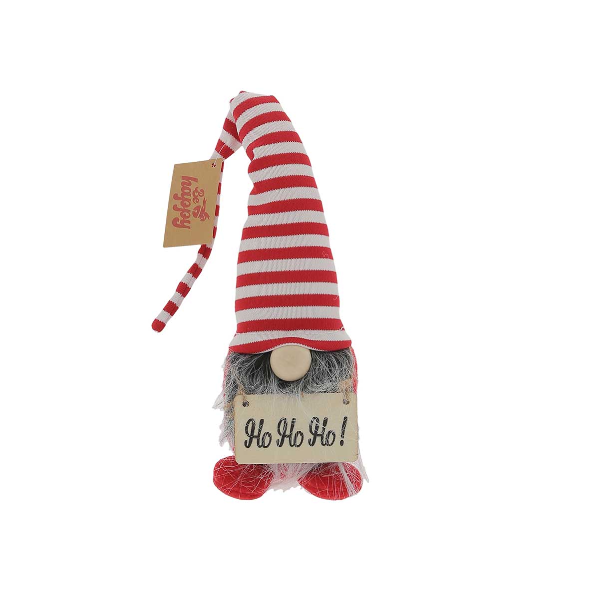 Figura de gnomo às riscas vermelho e branco 42cm da hôma, fotografia 1
