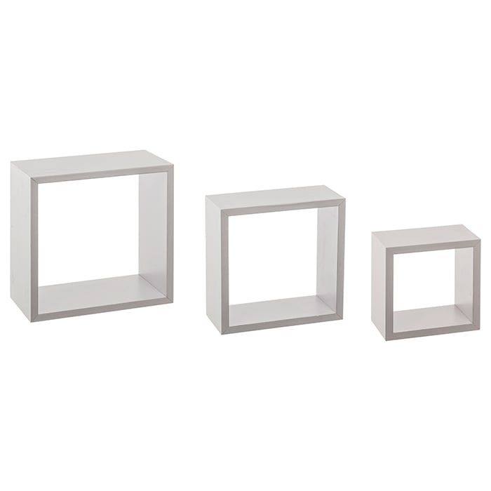Conjunto de 3 estantes cubo brancas 15/20/25cm da hôma, fotografia 1