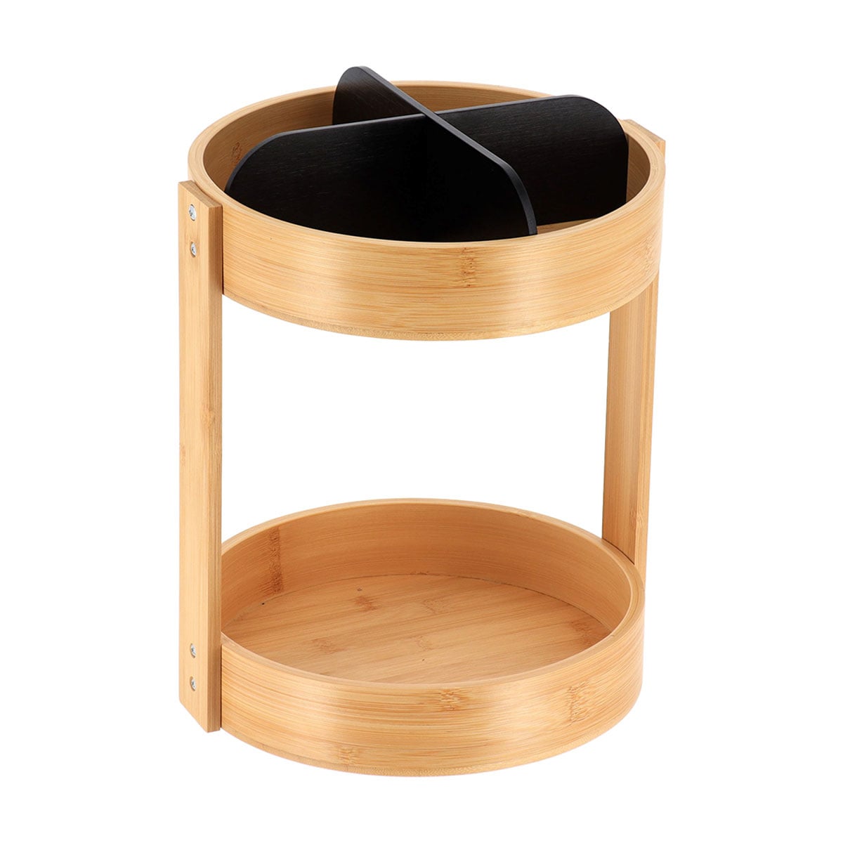Organizador rotativo com duas prateleiras preto em bambu by hôma, photo 1