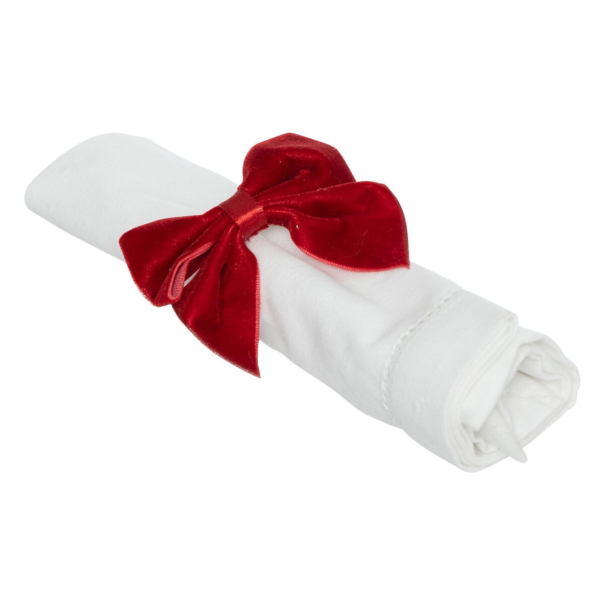 Conjunto de 2 argolas para guardanapos com laço vermelho da hôma, fotografia 1