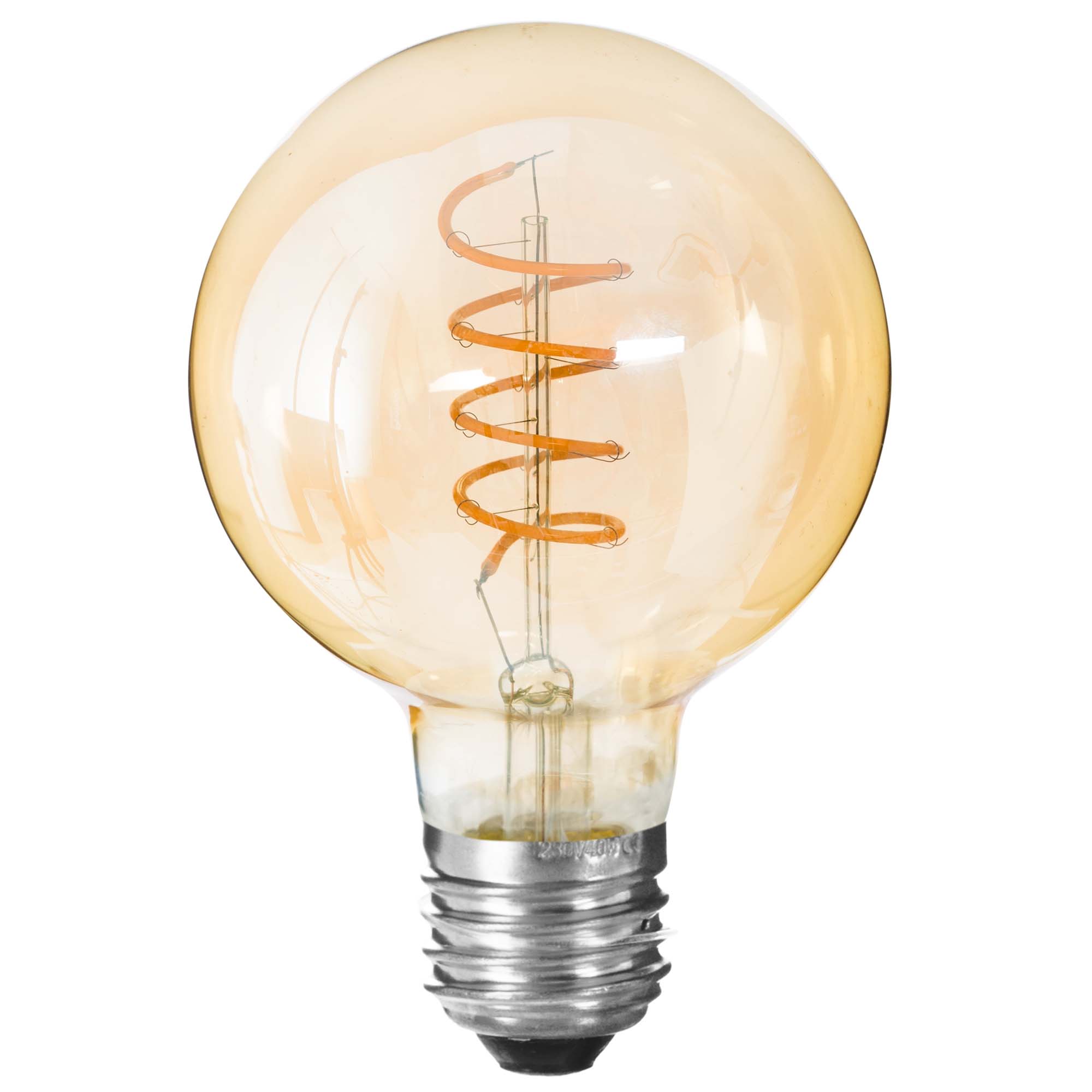 Lâmpada VINTAGE ambar espiral led g95 4,9w e27 da hôma, fotografia 1