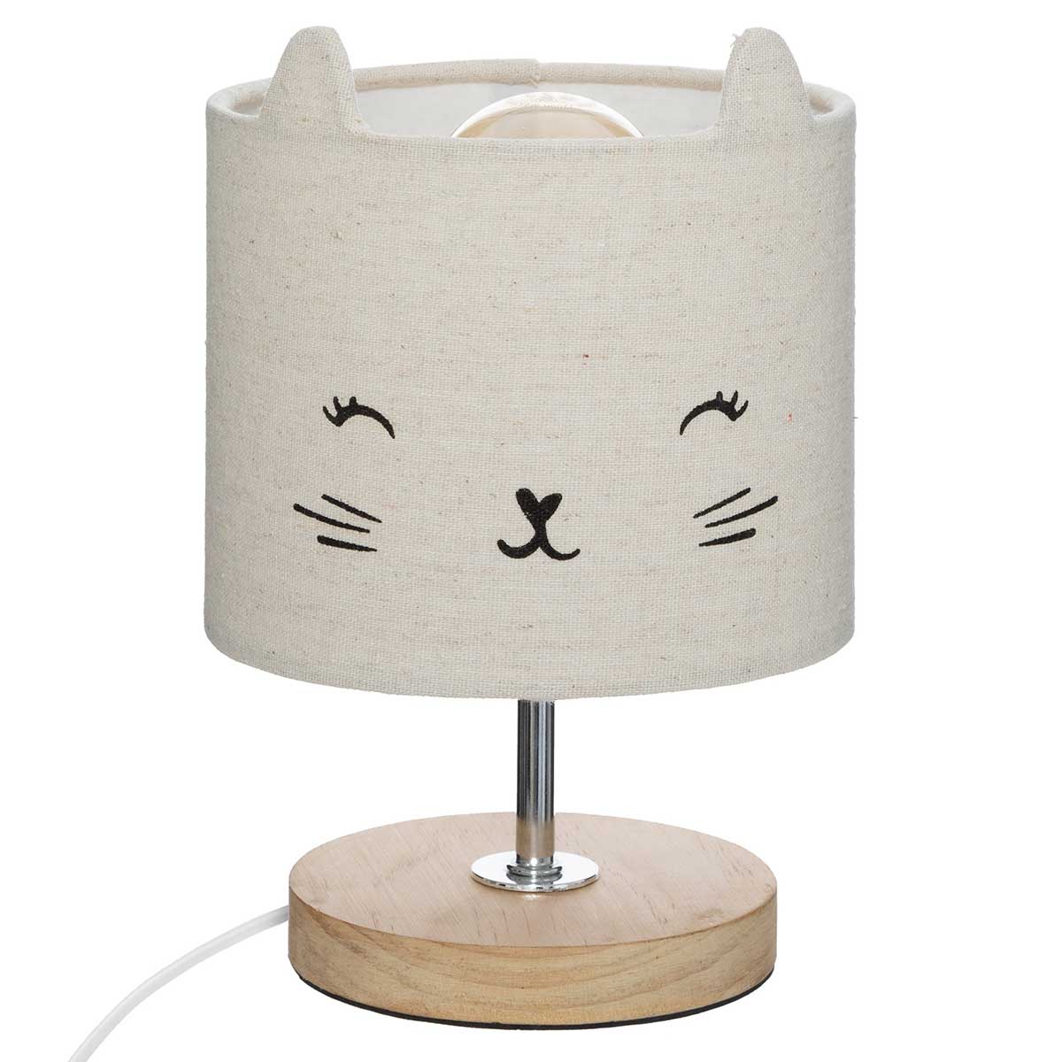 Candeeiro de mesa gato cinza 21x15cm by hôma, photo 1