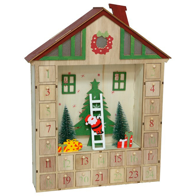 Casa de madeira calendário 31,5x39,5x7,5cm da hôma, fotografia 1