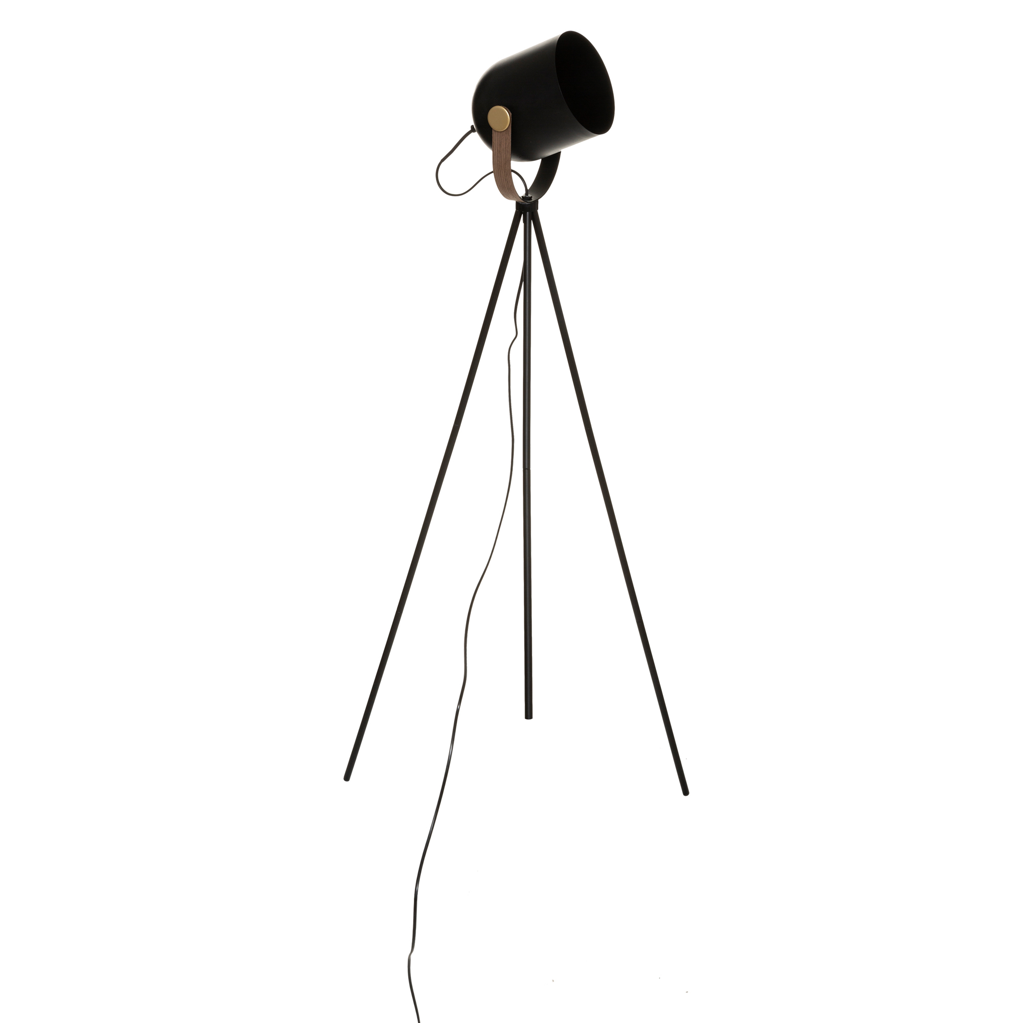 Candeeiro de pé tripé BIL preto em metal 136cm da hôma, fotografia 1