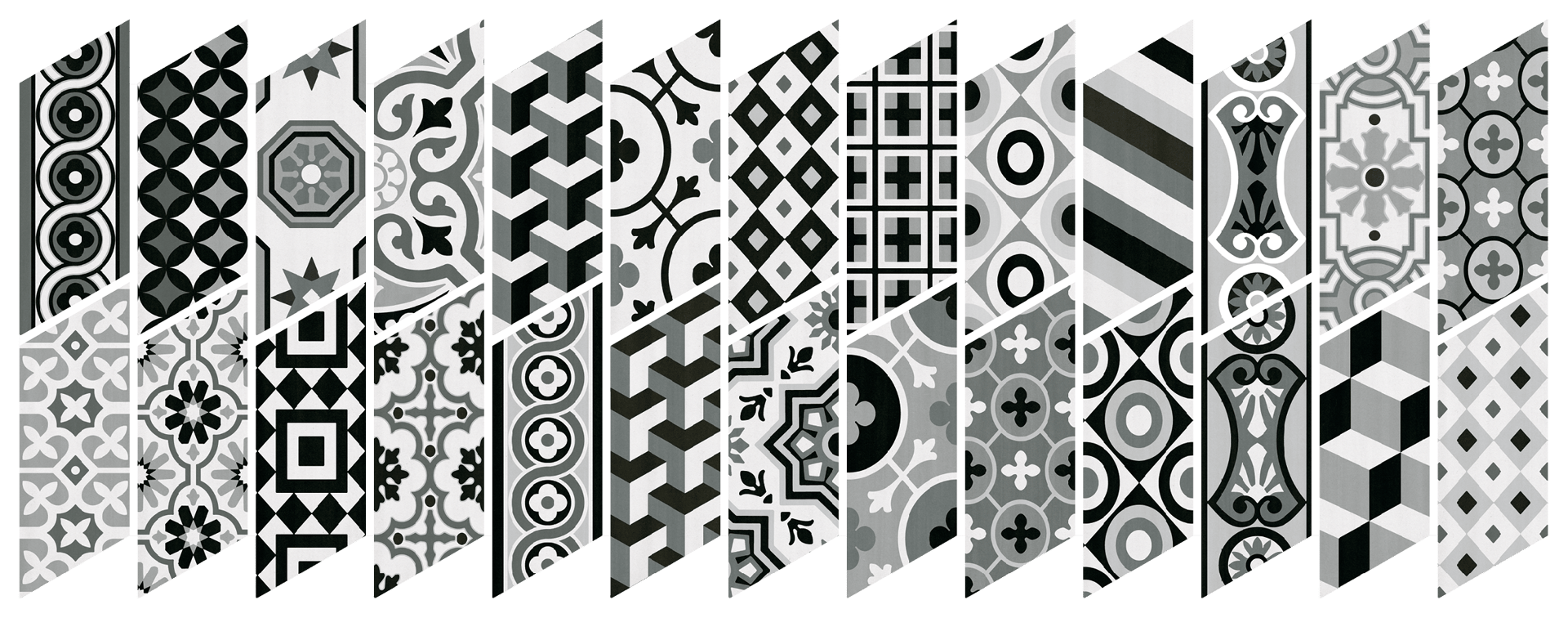 Chevron Patchwork B&W Derecho 9X20,5cm. by Nais, photo 1