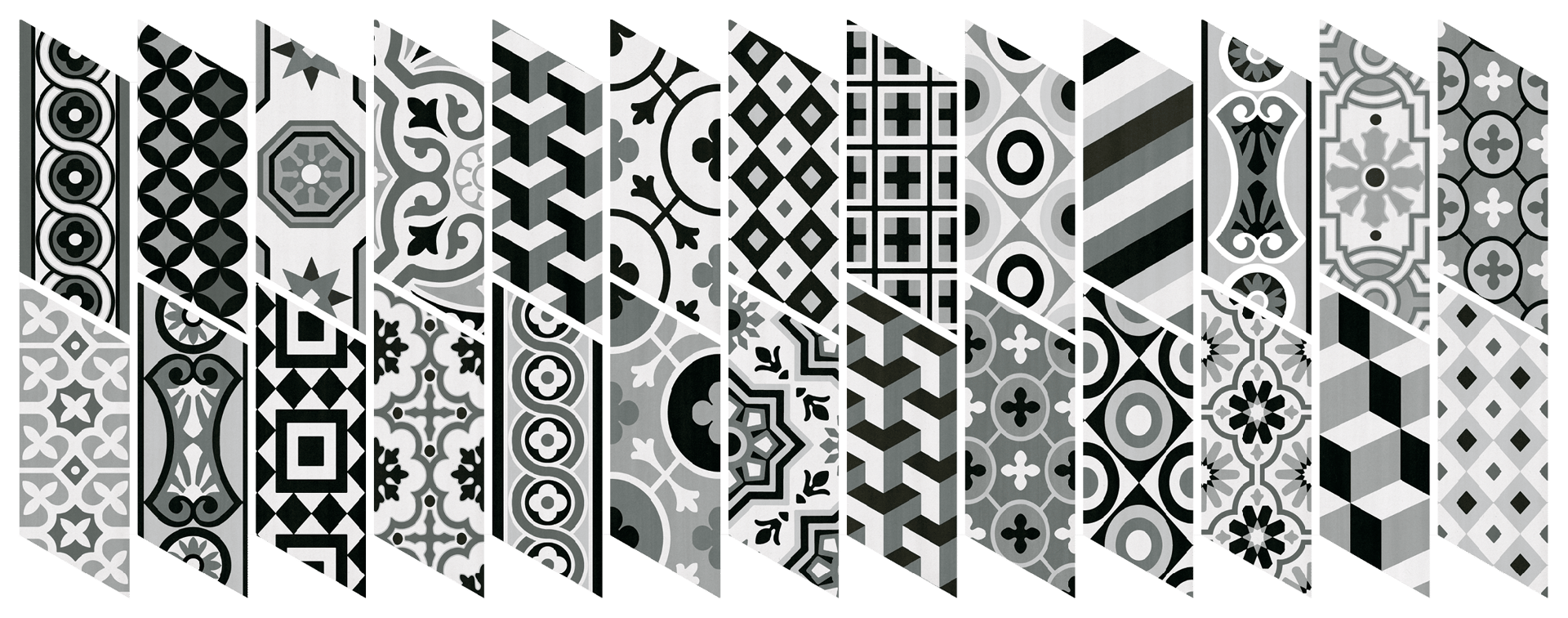 Chevron Patchwork B&W Izquierdo 9X20,5cm. da Nais, fotografia 1