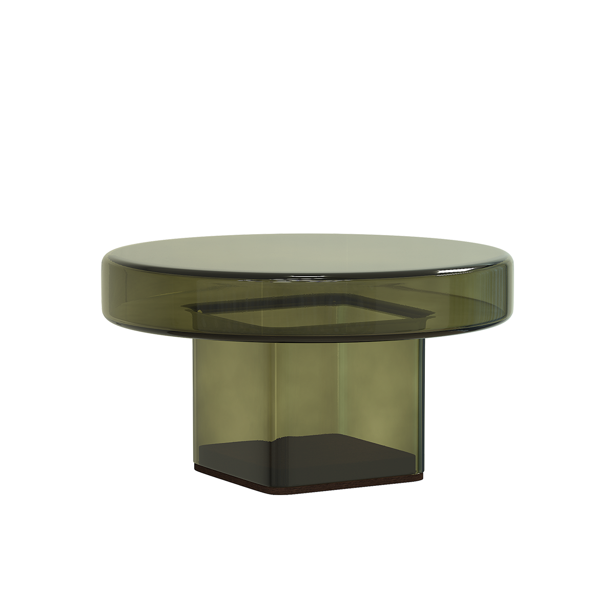 Naked Coffee Table in Bottle Green colored glass