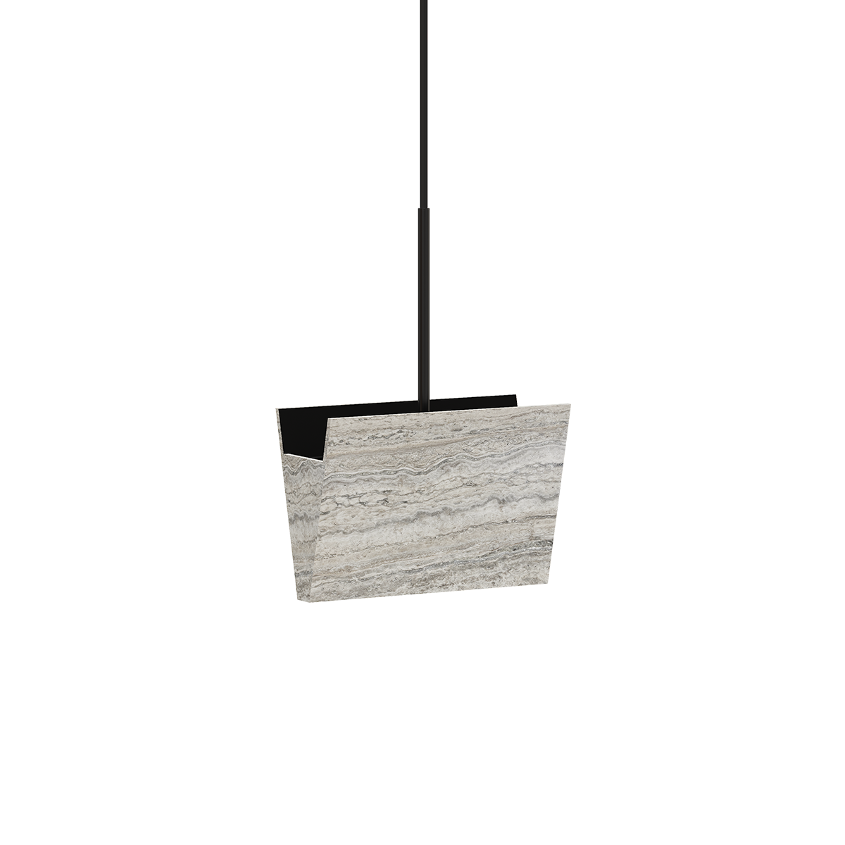 Gallery Pendant in silver travertine.