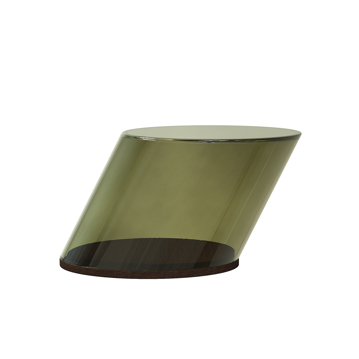 Tilt Coffee Table in Bottle Green colored glass