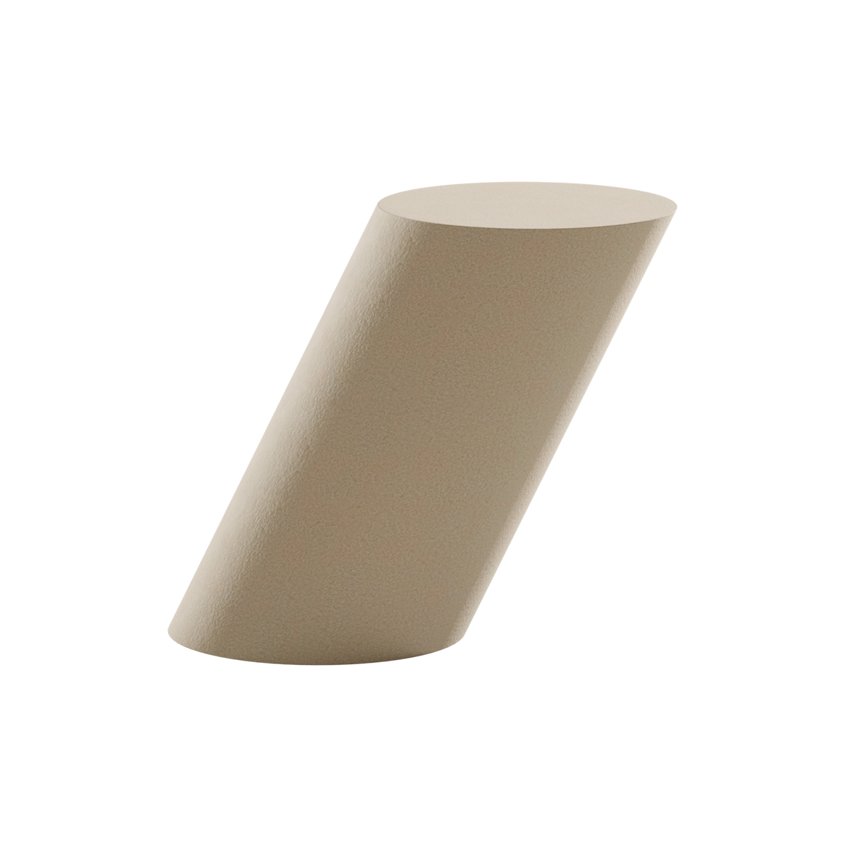 Tilt Side Table in light brown magnesium oxide concrete mix.