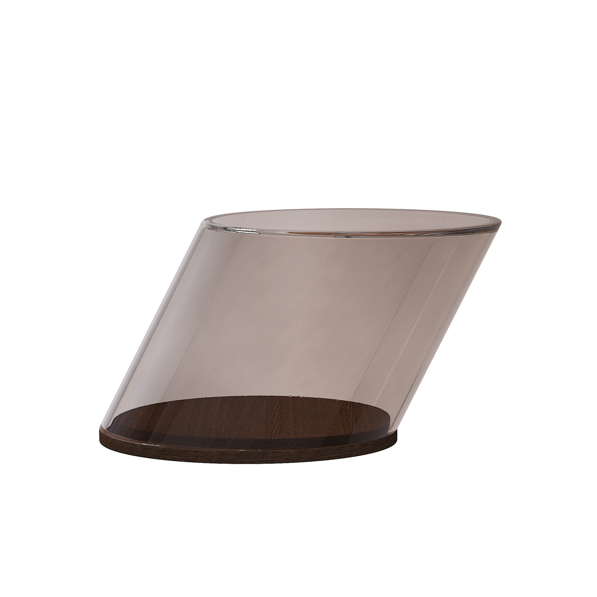 Tilt Coffee Table in Smoke colored glass