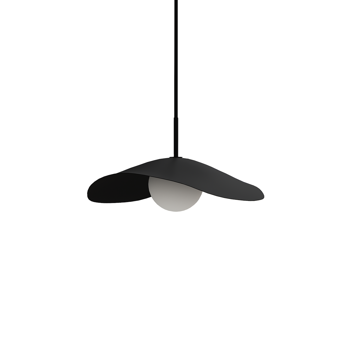 Fuji Pendant Small in black steel.