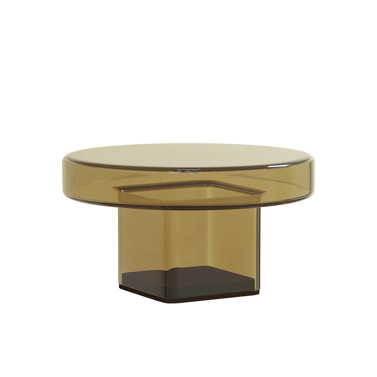 Naked Coffee Table in Amber colored glass