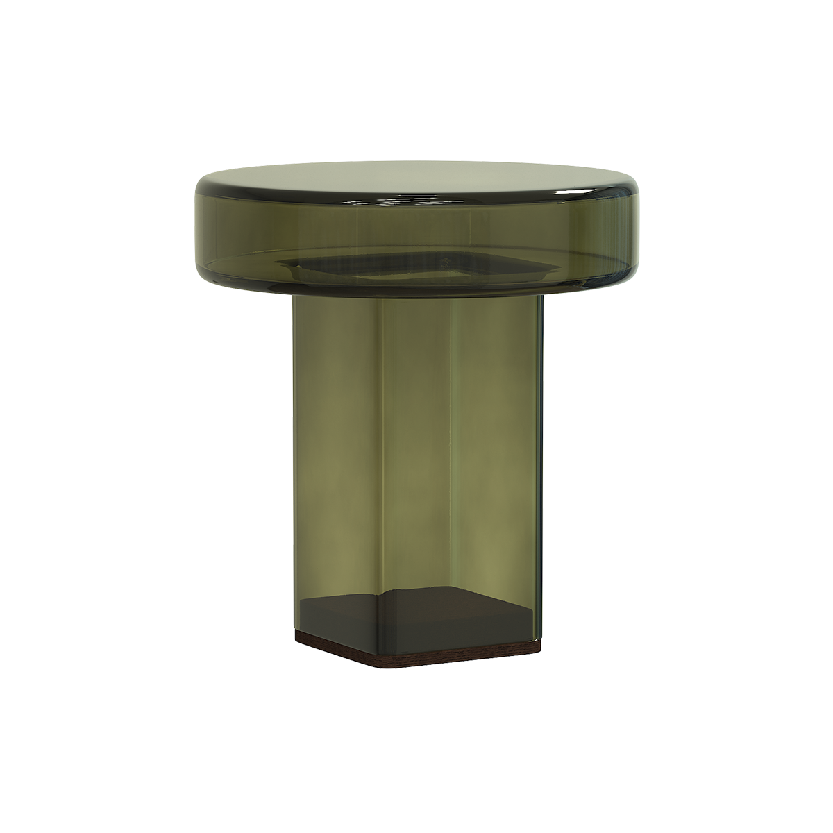 Naked Side Table in Bottle Green colored glass
